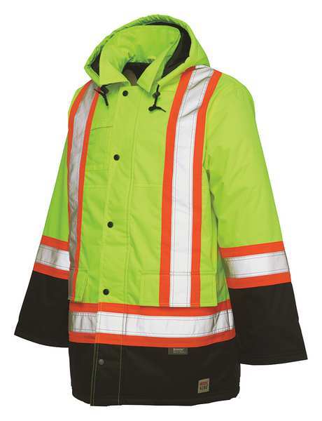 Men's High-visibility Yellow Polyester Hi-Vis Parka size L