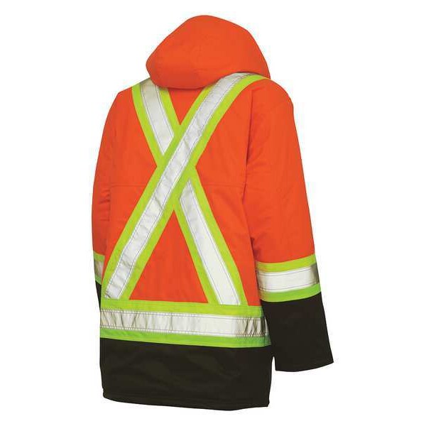 Men's High-visibility Orange Polyester Hi-Vis Parka size M