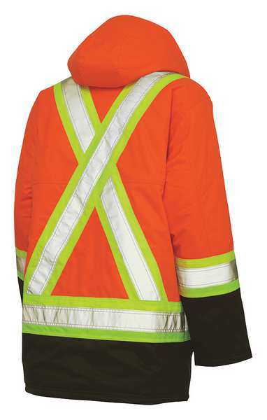 Men's High-visibility Orange Polyester Hi-Vis Parka size XL