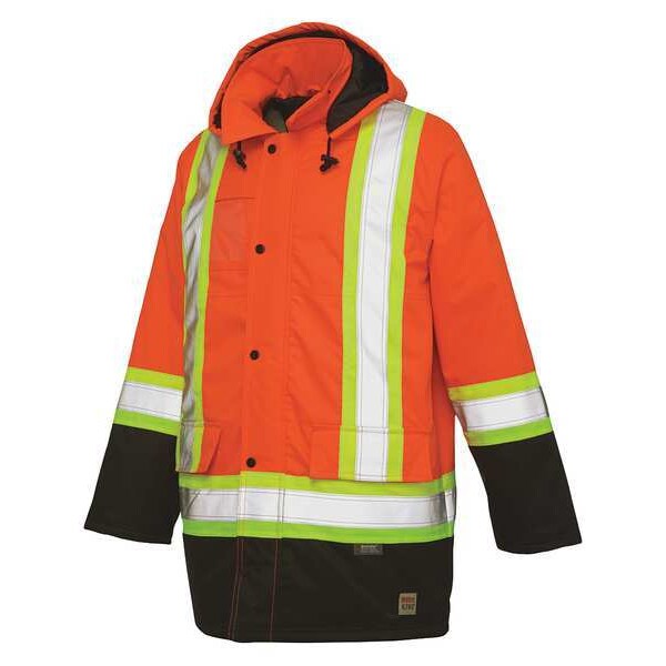 Men's High-visibility Orange Polyester Hi-Vis Parka size M