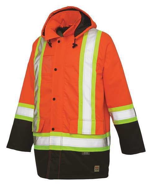Men's High-visibility Orange Polyester Hi-Vis Parka size S