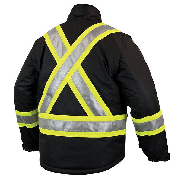 Men's Black Polyester 5-in-one Parka size S