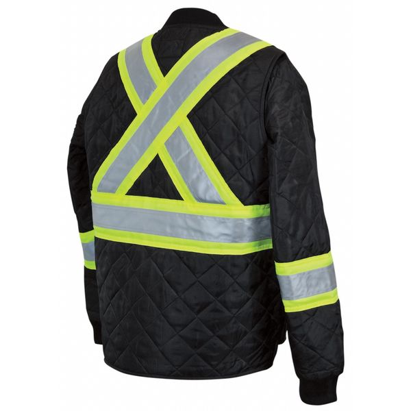 Quilted Safety Jacket, 3XL, Black