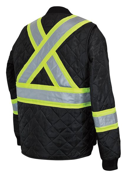 Quilted Safety Jacket, 3XL, Black