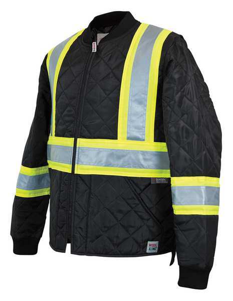Quilted Safety Jacket, 3XL, Black