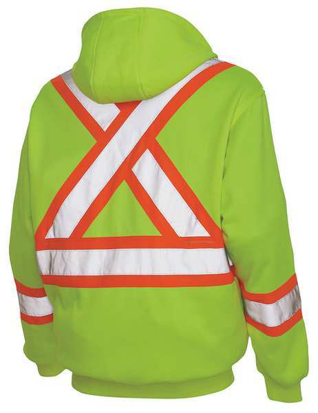 4XL Hi-Vis Hooded Sweatshirt, Yellow/Green