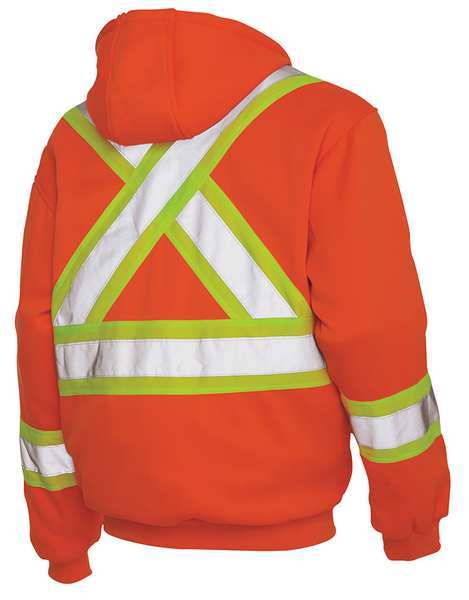 2XL Hi-Vis Hooded Sweatshirt, Orange
