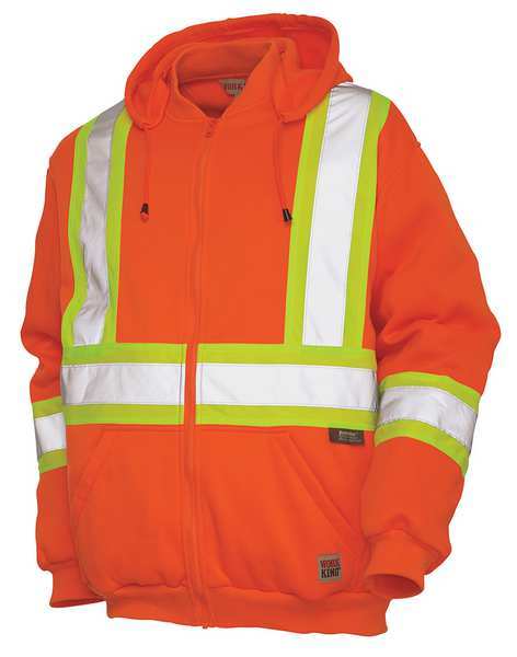 3XL Hi-Vis Hooded Sweatshirt, Orange