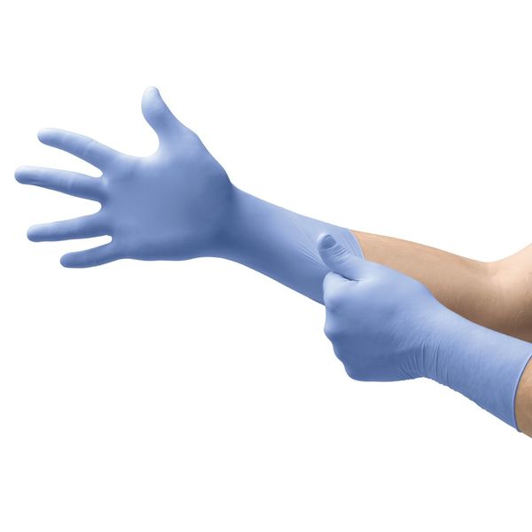 Exam Gloves with Textured Fingertips, Nitrile, Powder Free, Blue, S, 50 PK