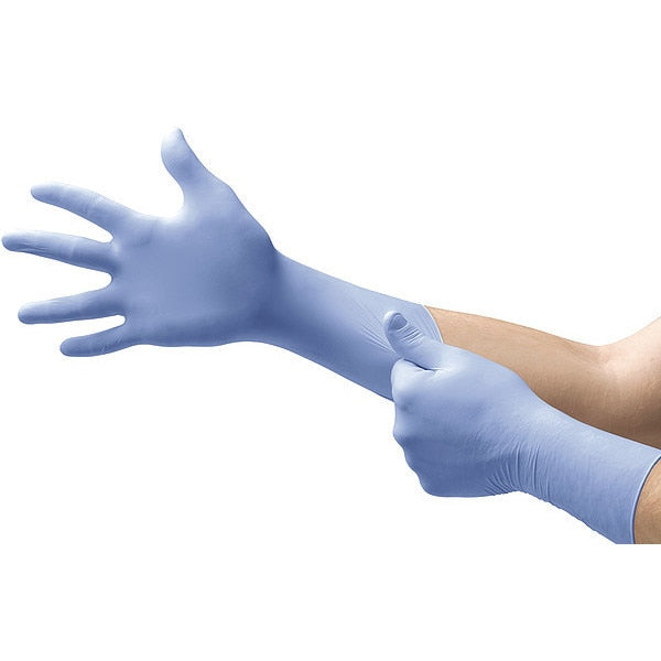 Exam Gloves with Textured Fingertips, Nitrile, Powder Free, Blue, S, 50 PK