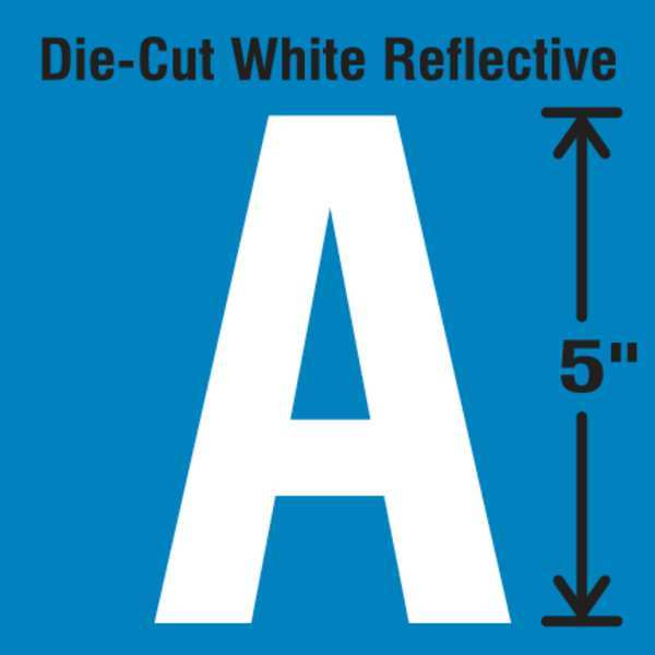 Die-Cut Reflective Letter Label, A, PK5