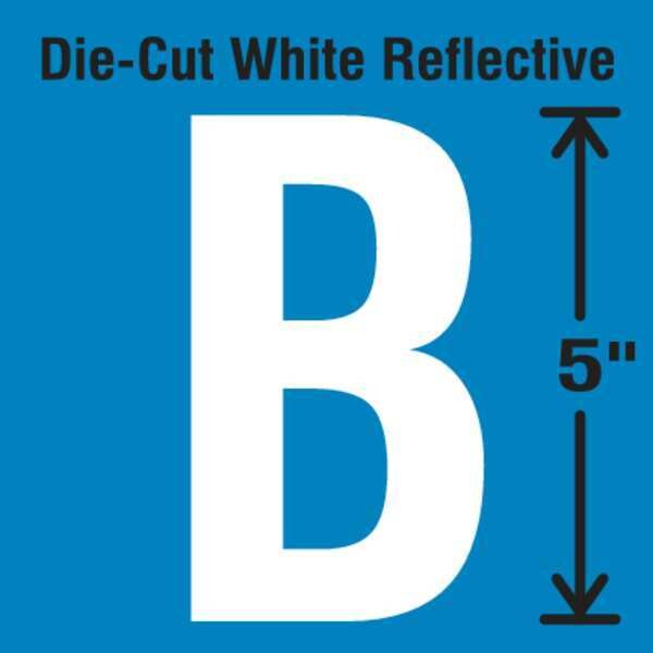 Die-Cut Reflective Letter Label, B, PK5