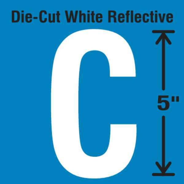 Die-Cut Reflective Letter Label, C, PK5