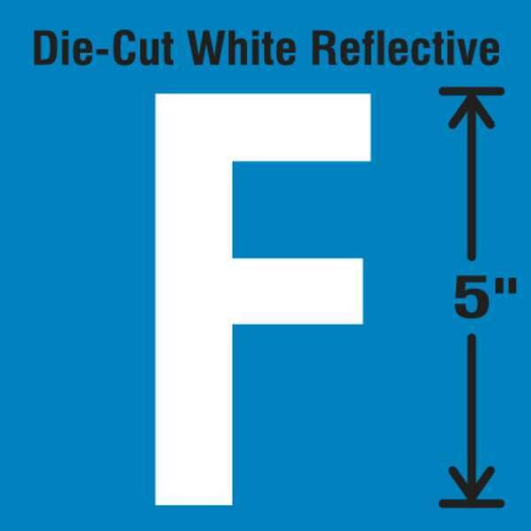 Die-Cut Reflective Letter Label, F, PK5