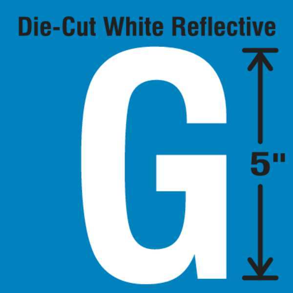Die-Cut Reflective Letter Label, G, PK5