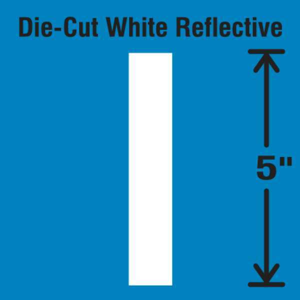 Die-Cut Reflective Letter Label, I, PK5