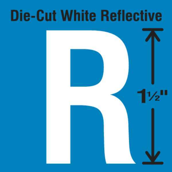 Die-Cut Reflective Letter Label, R, PK5