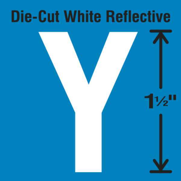 Die-Cut Reflective Letter Label, Y, PK5