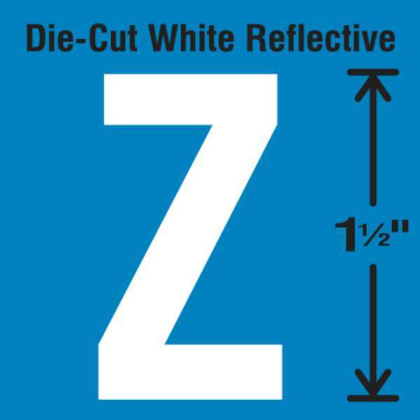 Die-Cut Reflective Letter Label, Z, PK5