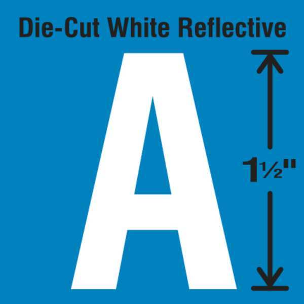 Die-Cut Reflective Letter Label, A, PK5