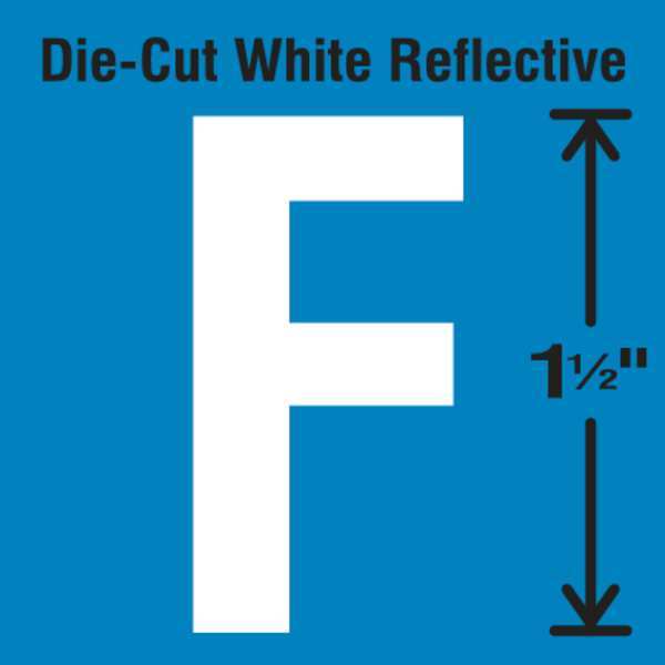 Die-Cut Reflective Letter Label, F, PK5