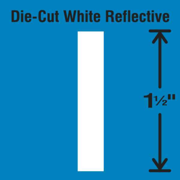 Die-Cut Reflective Letter Label, I, PK5