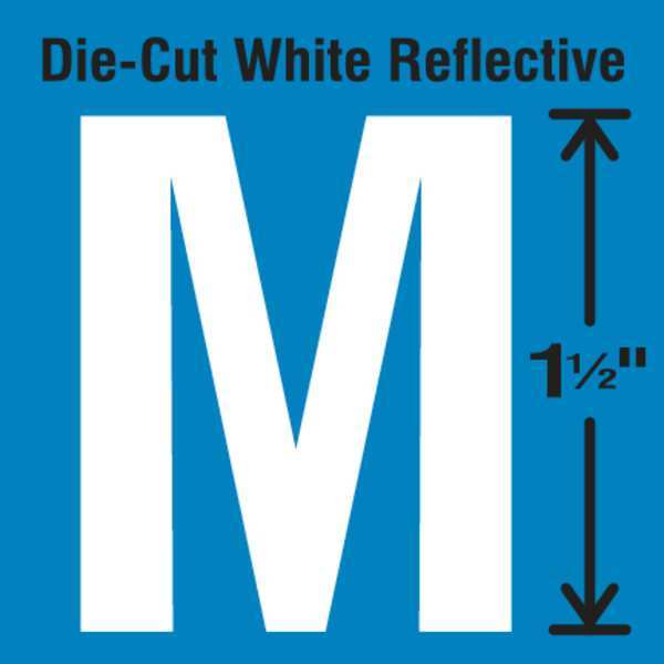 Die-Cut Reflective Letter Label, M, PK5