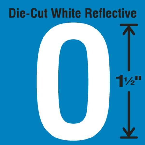 Die-Cut Reflective Letter Label, O, PK5