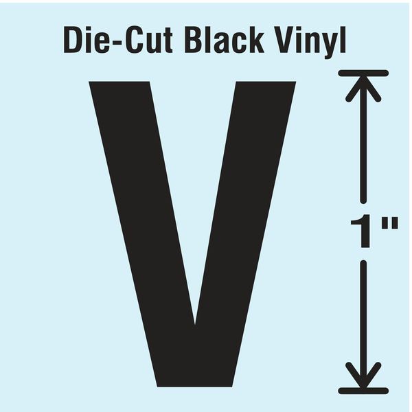 Die Cut Letter Label, V, 10 Cards, PK10