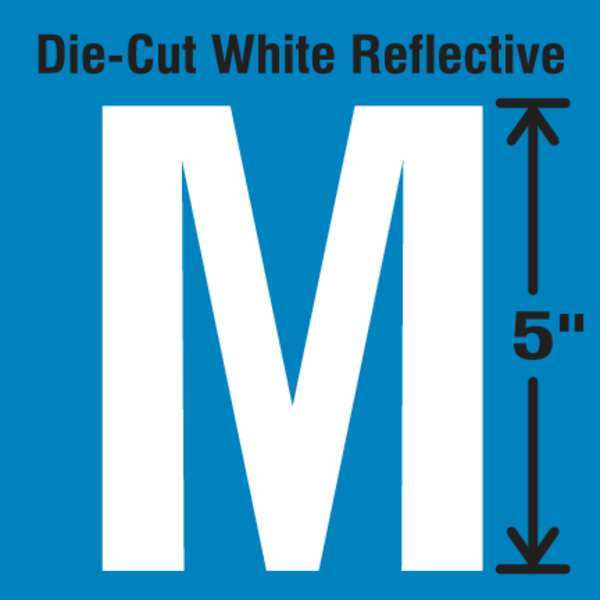Die-Cut Reflective Letter Label, M, PK5
