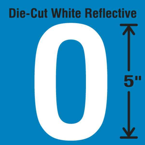 Die-Cut Reflective Letter Label, O, PK5