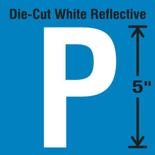 Die-Cut Reflective Letter Label, P, PK5