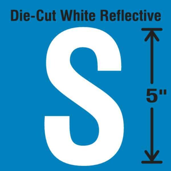 Die-Cut Reflective Letter Label, S, PK5