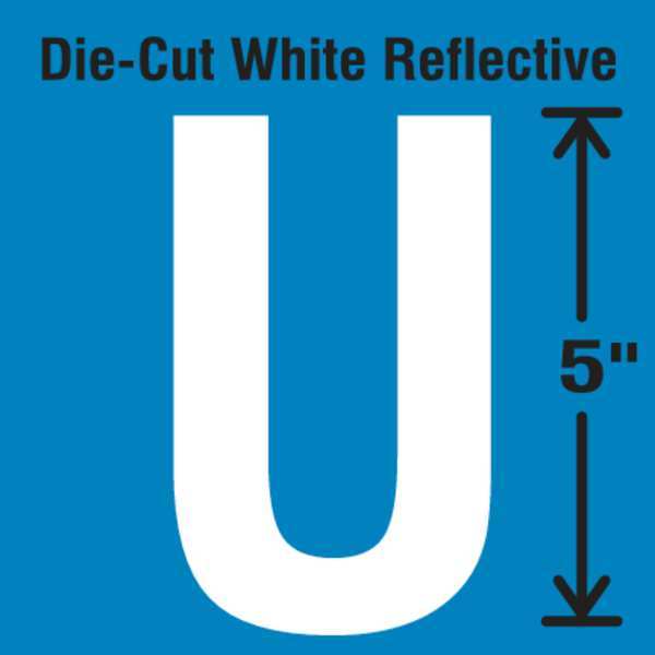 Die-Cut Reflective Letter Label, U, PK5