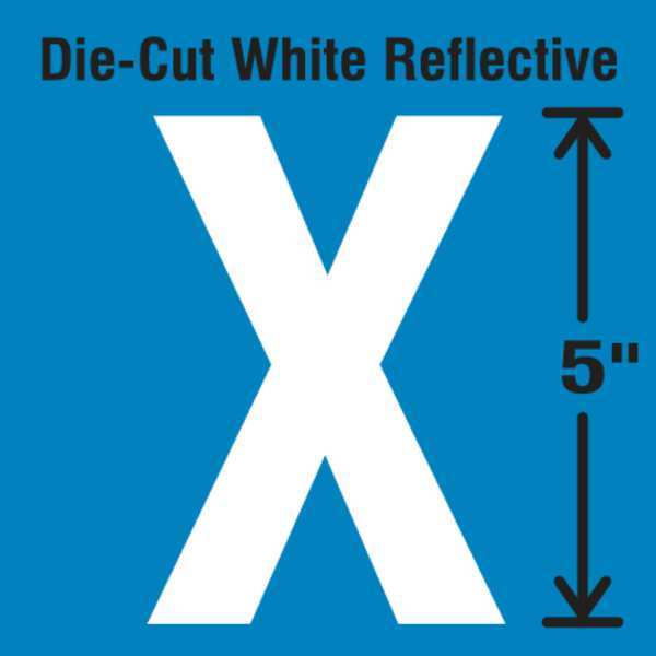 Die-Cut Reflective Letter Label, X, PK5