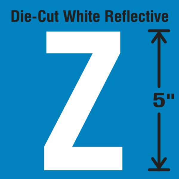Die-Cut Reflective Letter Label, Z, PK5