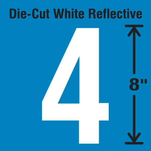 Die-Cut Reflective Number Label, 4