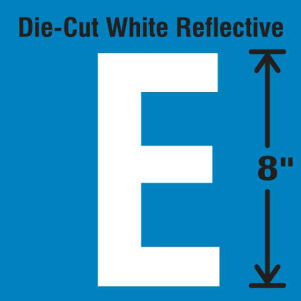 Die-Cut Reflective Letter Label, E