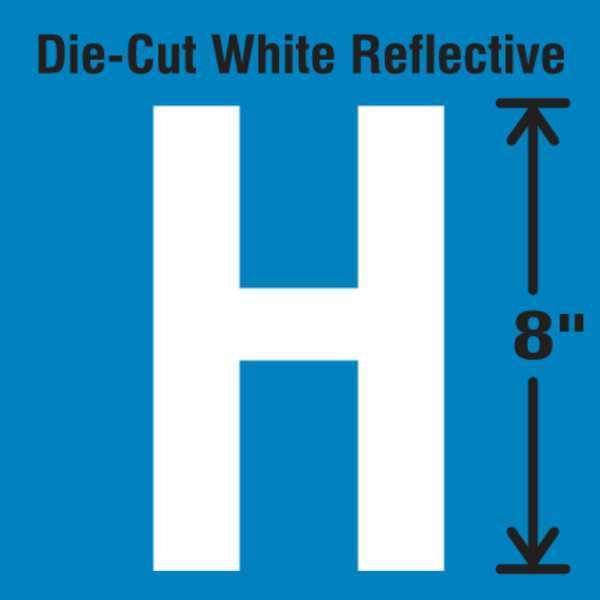 Die-Cut Reflective Letter Label, H
