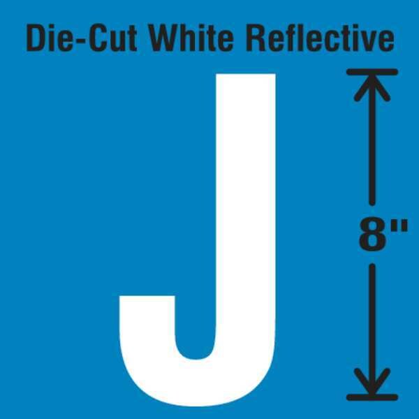 Die-Cut Reflective Letter Label, J