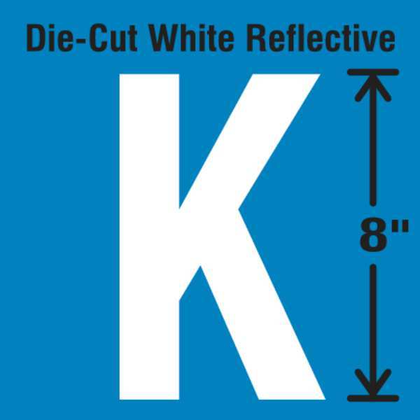 Die-Cut Reflective Letter Label, K