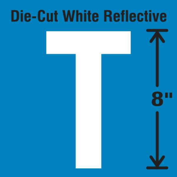 Die-Cut Reflective Letter Label, T