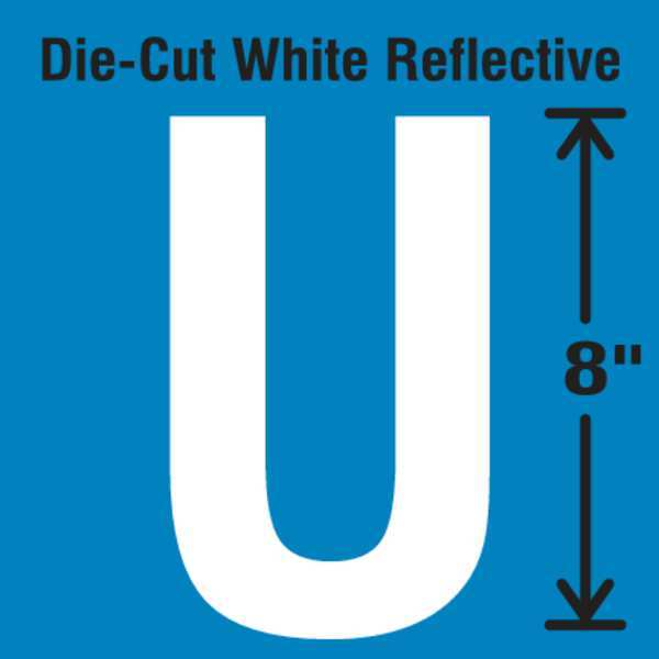 Die-Cut Reflective Letter Label, U