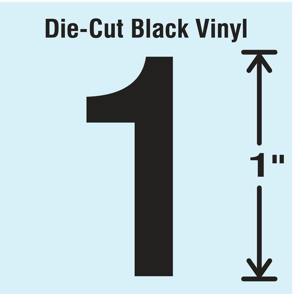 Die Cut Number Label, 1, 10 Cards, PK10