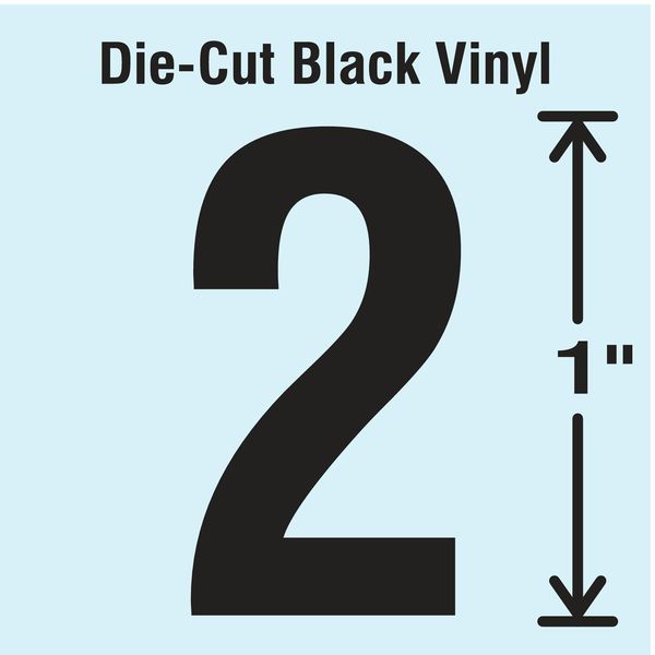 Die Cut Number Label, 2, 10 Cards, PK10