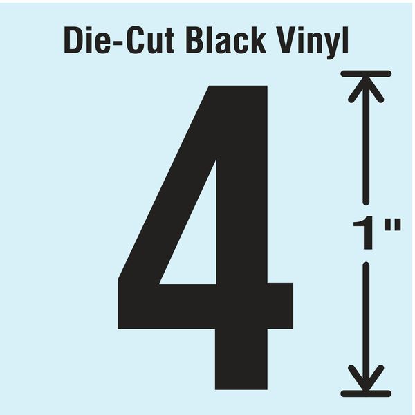Die Cut Number Label, 4, 10 Cards, PK10