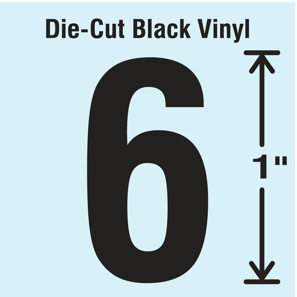 Die Cut Number Label, 6, 10 Cards, PK10