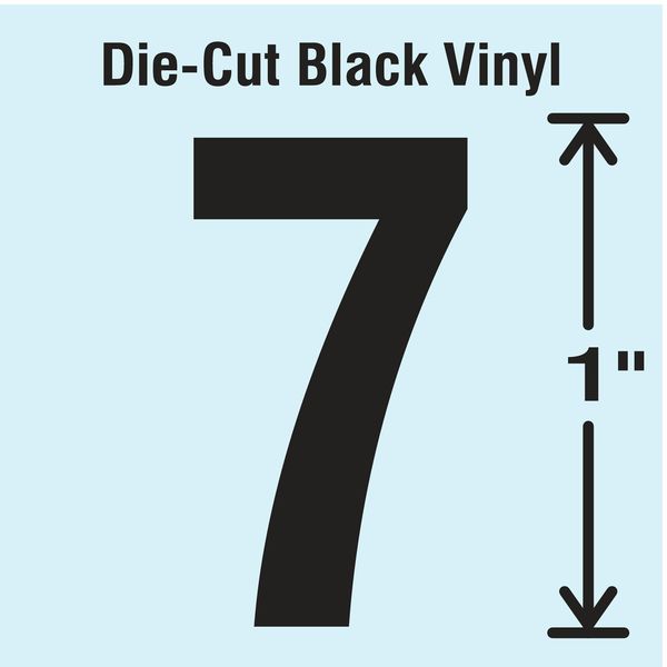 Die Cut Number Label, 7, 10 Cards, PK10