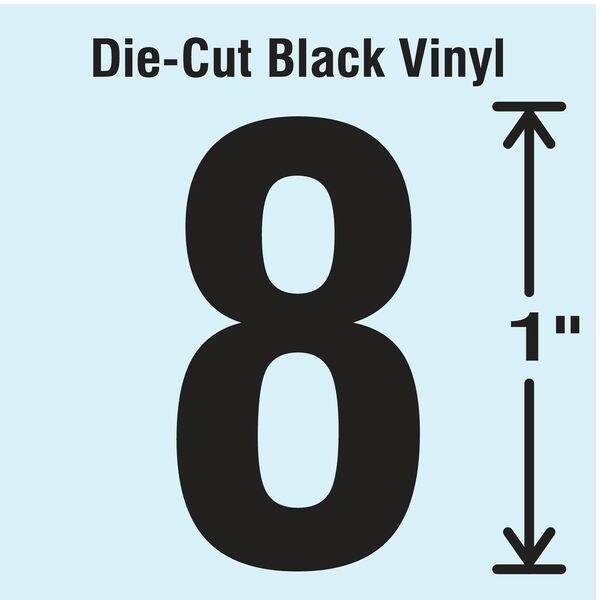 Die Cut Number Label, 8, 10 Cards, PK10