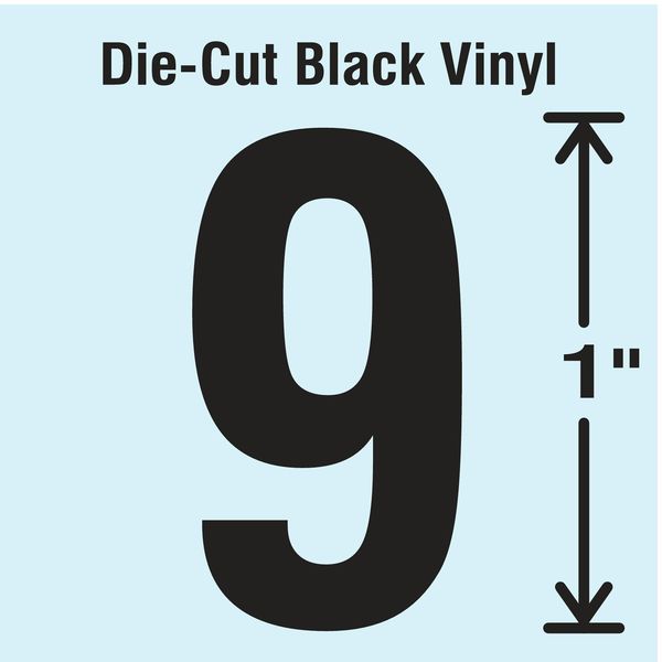 Die Cut Number Label, 9, 10 Cards, PK10